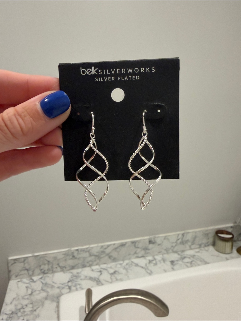 belk Silver-Plated Twisted Cage Drop Earrings - Silver